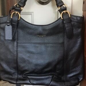 Tignanello Blue iridescent Leather Shoulder Bag with Gold Accents never used.